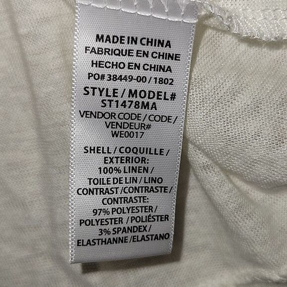 SPLENDID X Margherita Linen Color-block Trim Tee XS in Natural - Picture 5 of 6